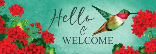 Hummingbird Geranium Signature Sign - Custom Decor