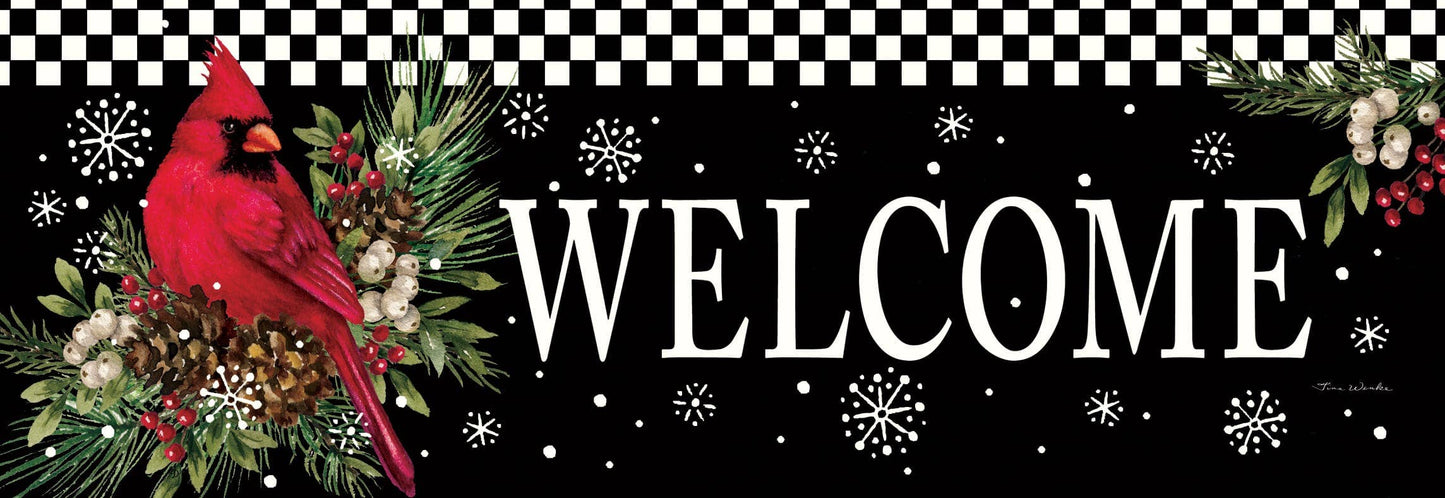 Cardinal Pine Cones Signature Sign - Custom Decor