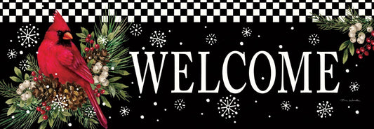 Cardinal Pine Cones Signature Sign - Custom Decor