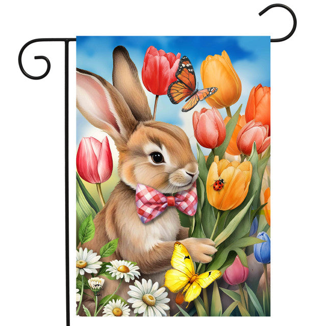 Stop and Smell the Tulips Garden Flag