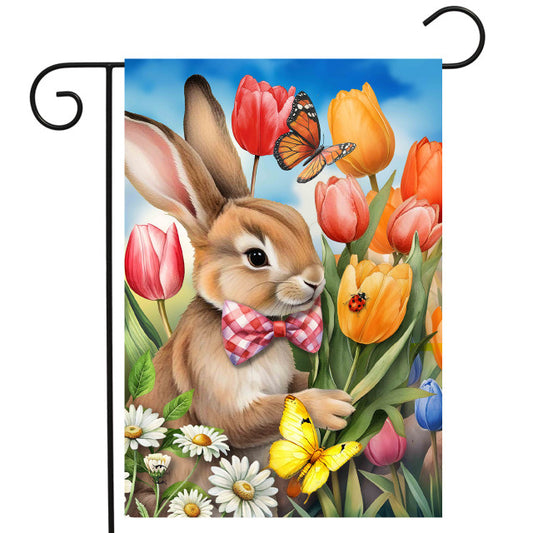Stop and Smell the Tulips Garden Flag