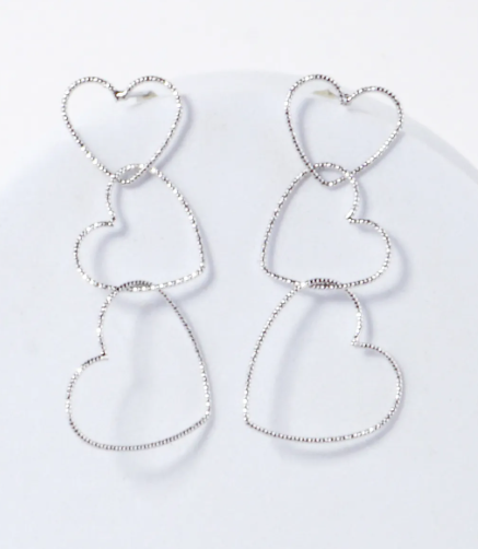 Heart Trio Dangle Earrings