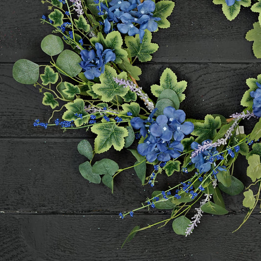 24in Wreath-Blue Hydrangea Garden