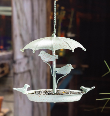 'Safe from the Rain' Hanging Umbrella Birdfeeder