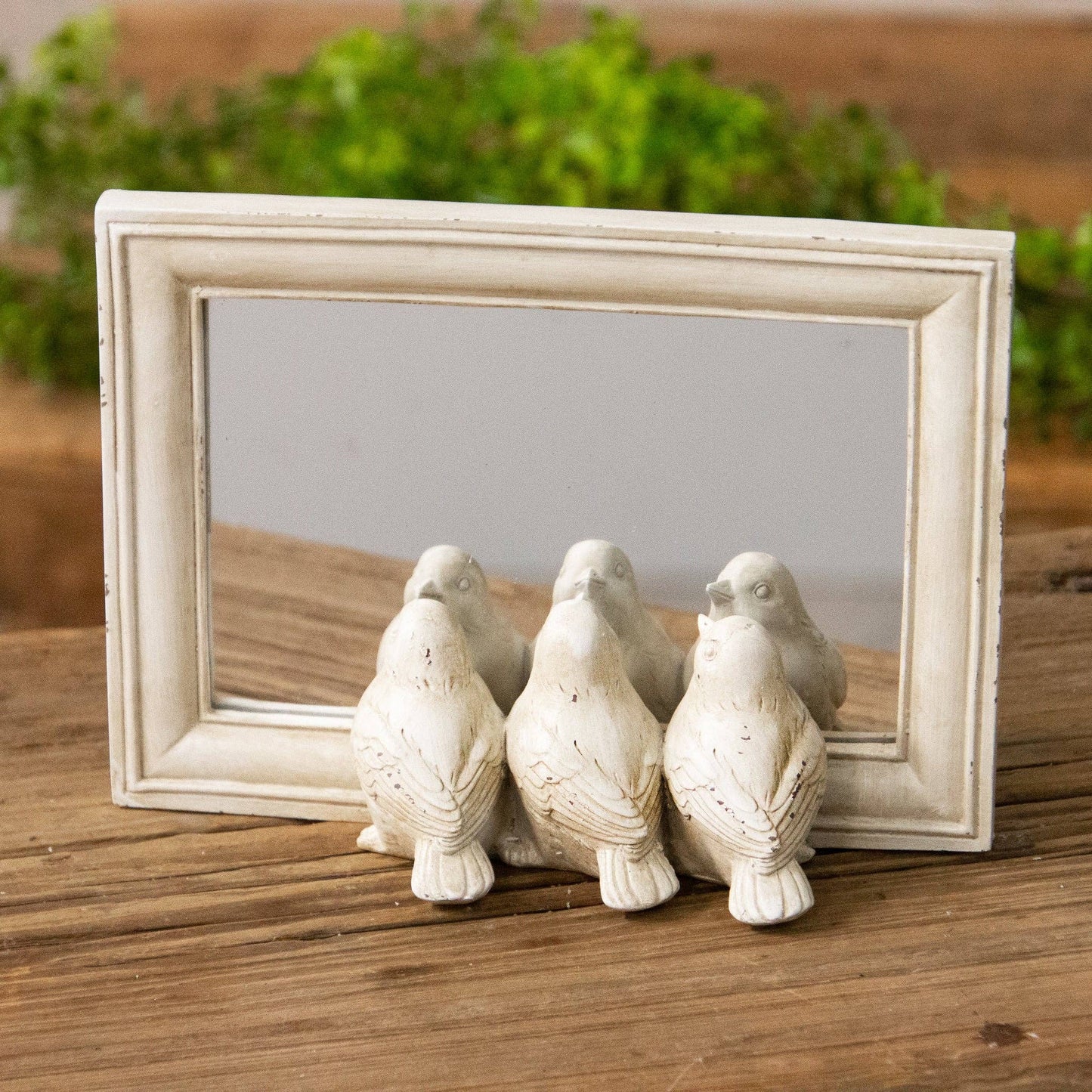 Bird Trio Peeking Tabletop Mirror