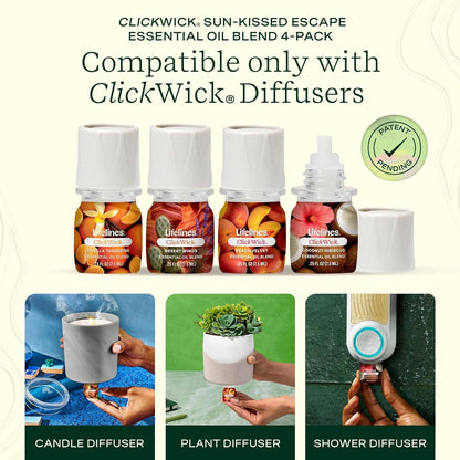ClickWick Sun Kissed Essential Oils Refills 4 Pack