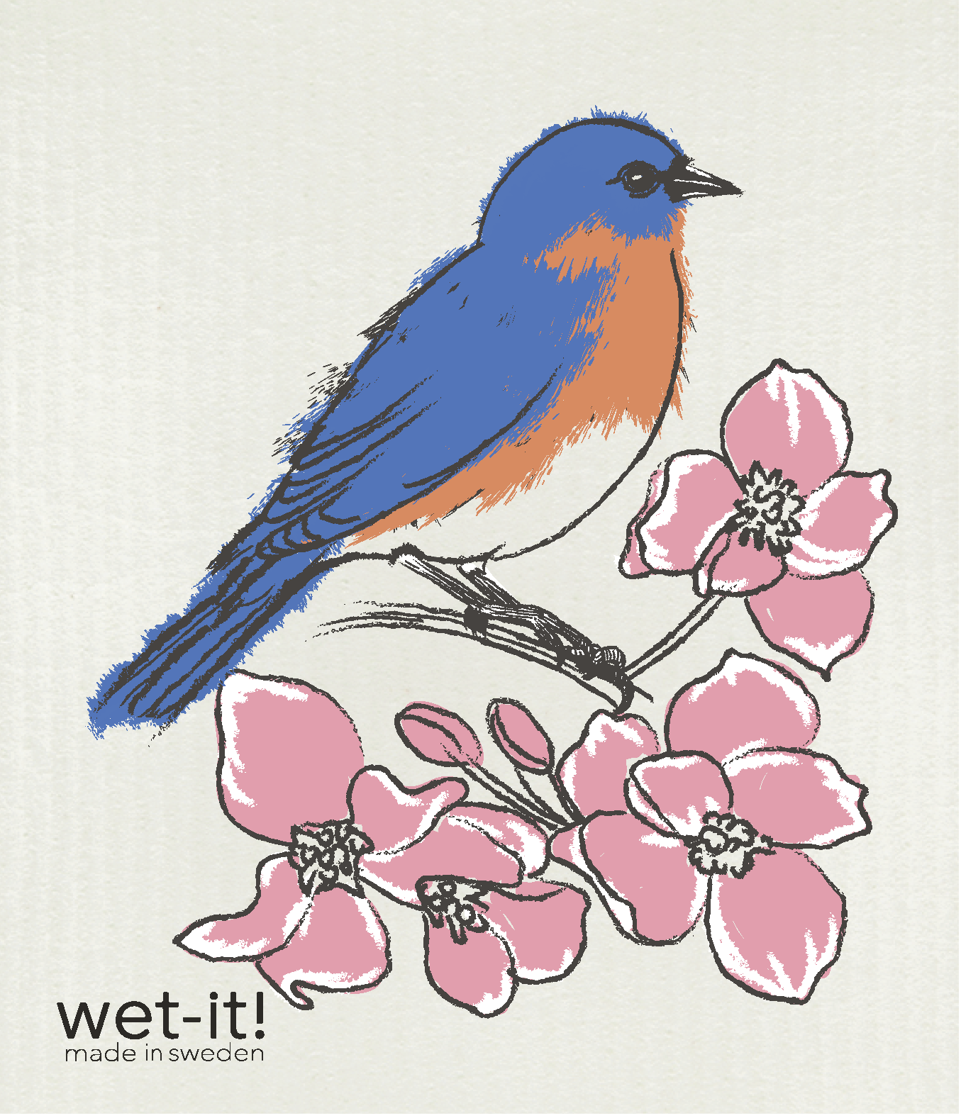 Eastern Bluebird Swedish Dishcloth