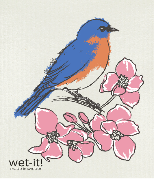 Eastern Bluebird Swedish Dishcloth
