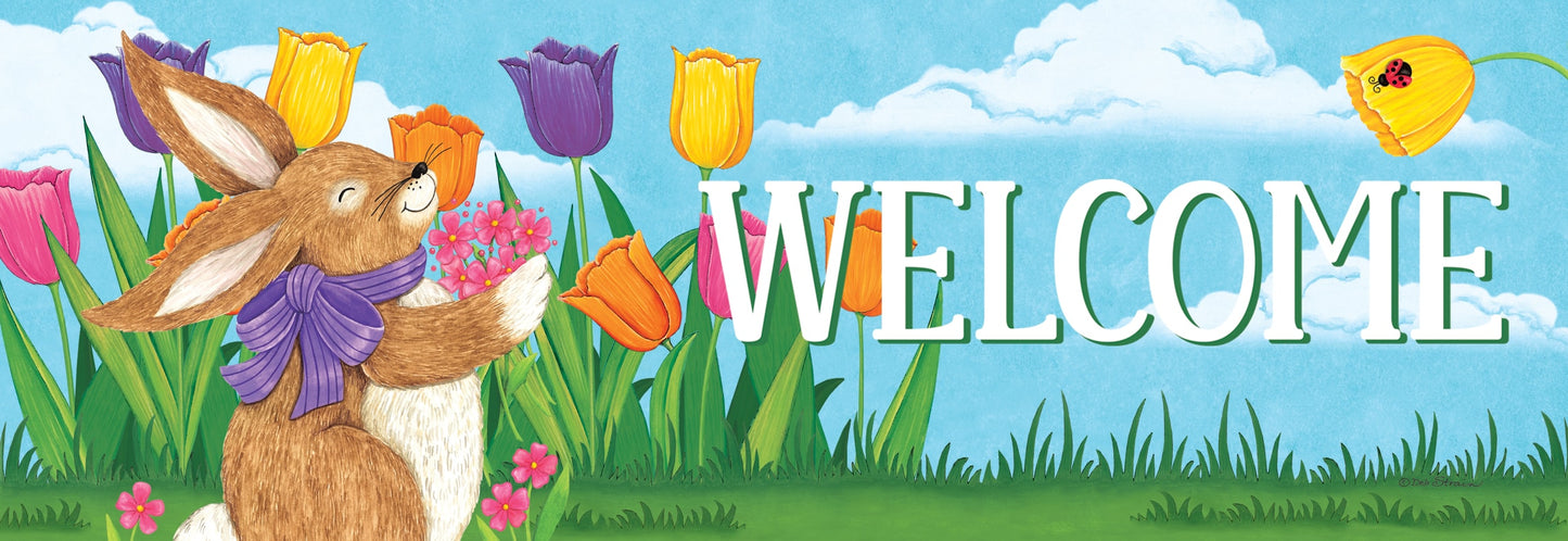 Bunnies and Tulips Signature Sign -Custom Decor