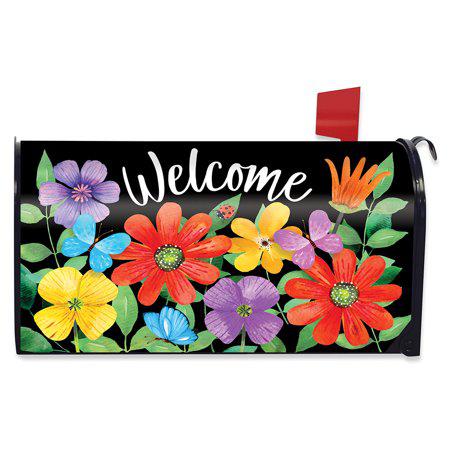 Whimsy Flowers Mailbox Cover - Standard Size