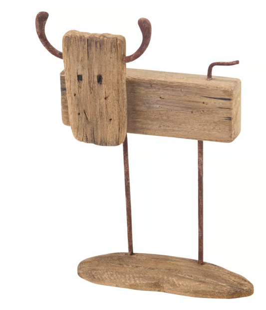 Rustic Steer Sitter - Western Cowboy Theme Decor