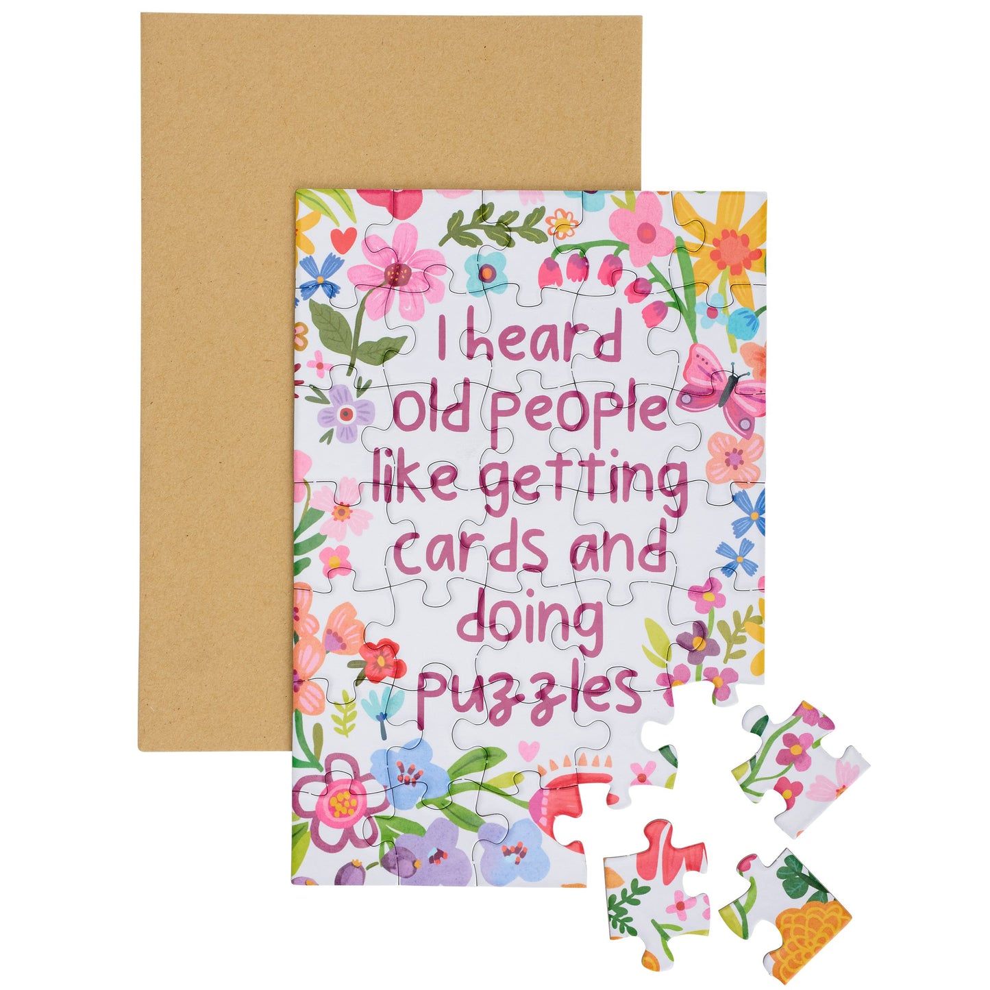 Old People Like Doing Puzzles - Puzzle Greeting Card