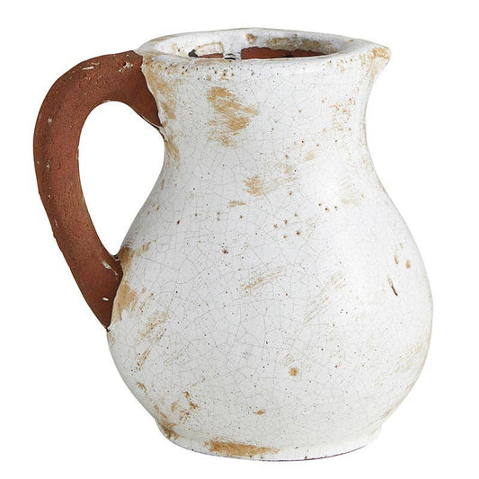 Chippy White and Terracotta Pitcher Vase