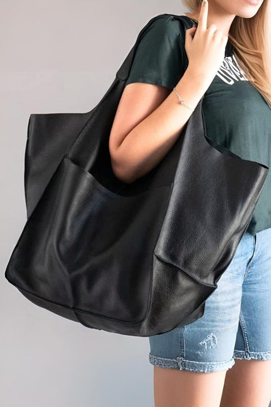 Oversize Large Capacity Soft Vegan Leather Bag