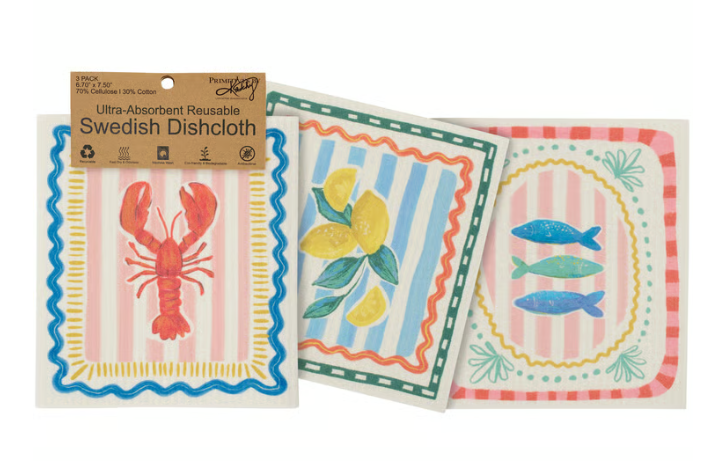 On the Coast - Swedish Dishcloth Set of 3