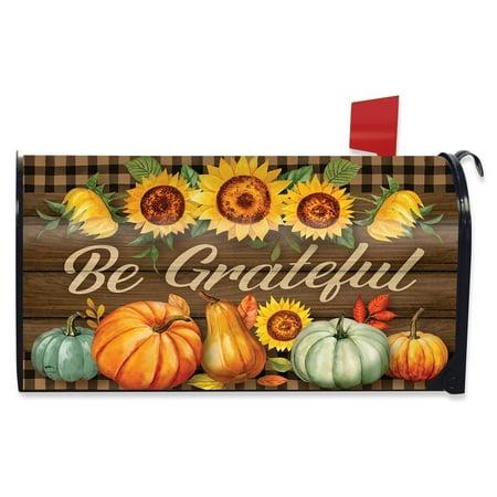 Be Grateful Fall Mailbox Cover - Standard Size