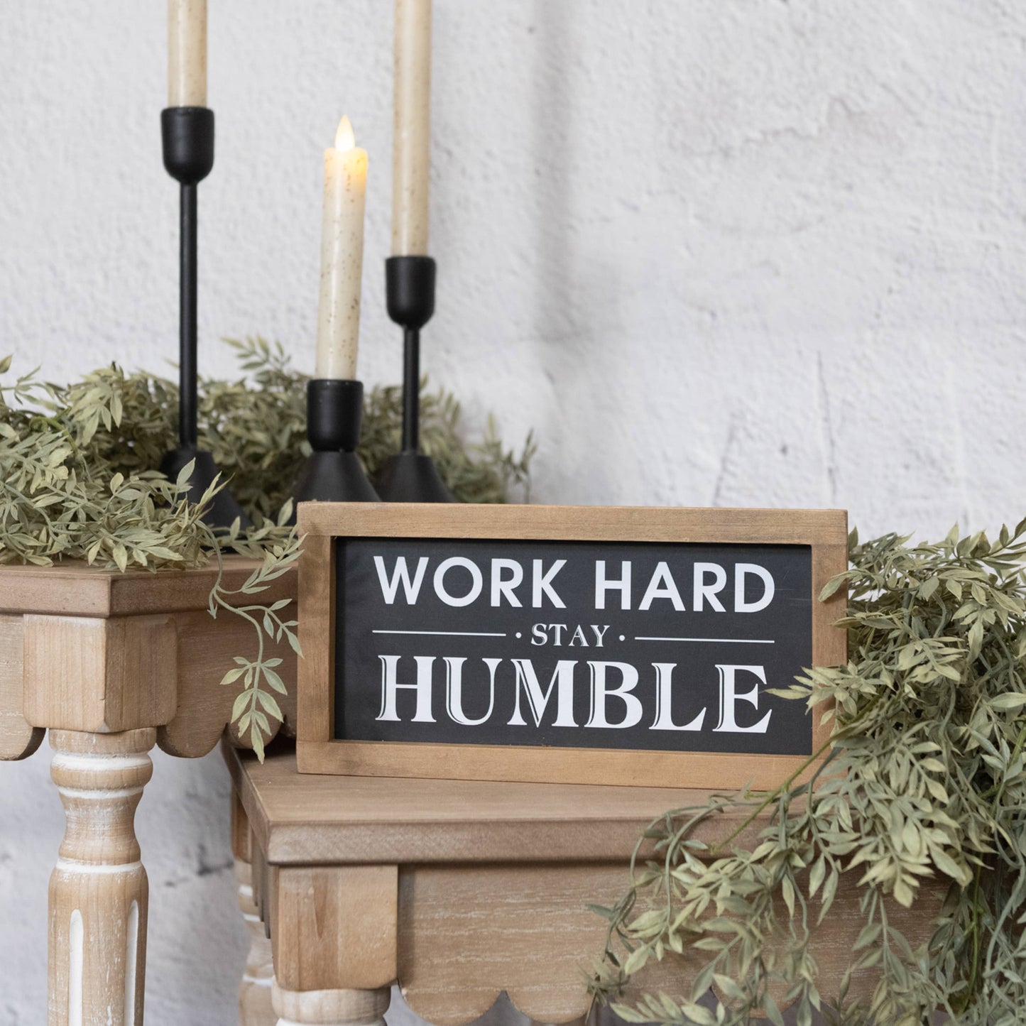 Work Hard Stay Humble Wooden Framed Sign