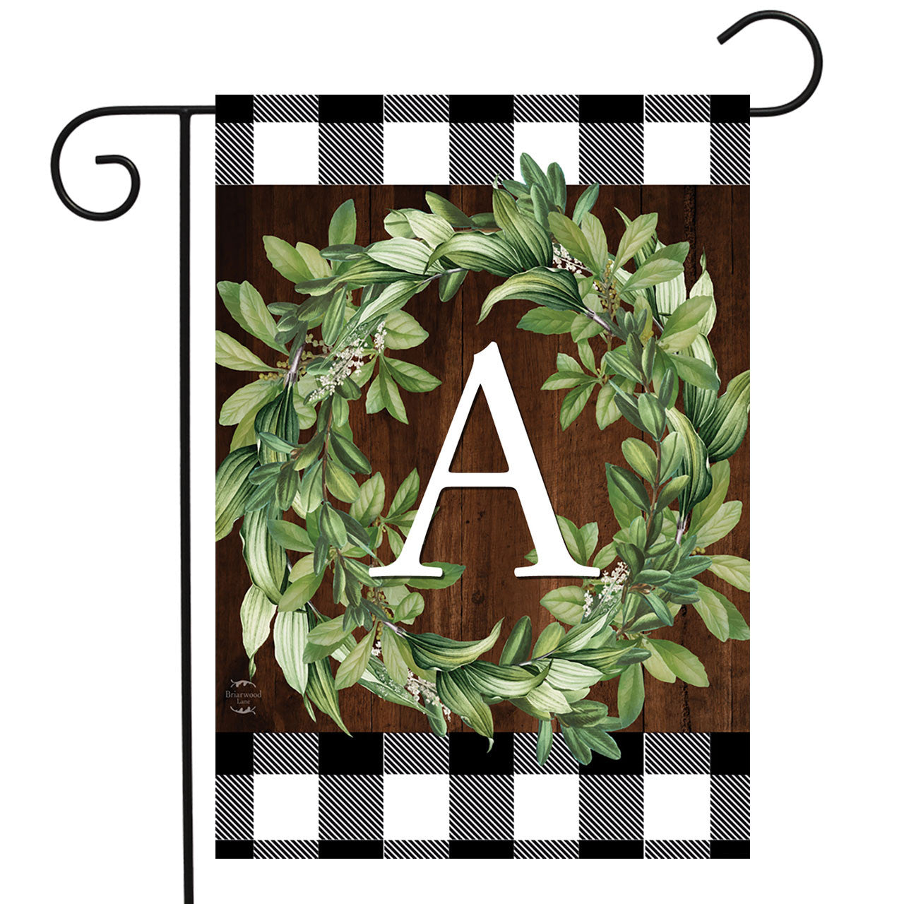 Wreath Monogram Garden Flag