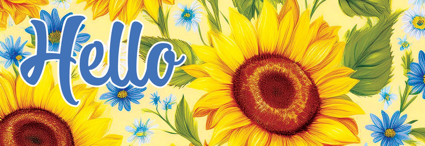 Hello Sunflower and Daisies Signature Sign