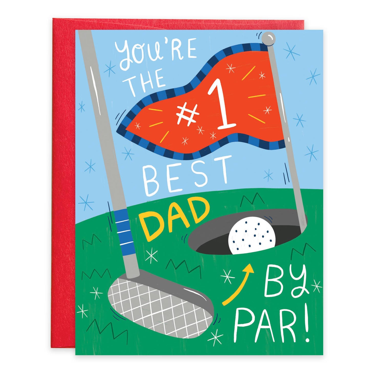 Best Dad by Far Golfing Father's Day Greeting Card