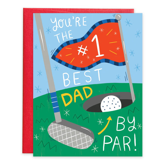 Best Dad by Far Golfing Father's Day Greeting Card