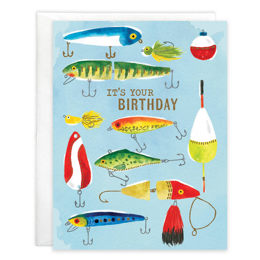 Birthday Greeting Card - Fishing Lures