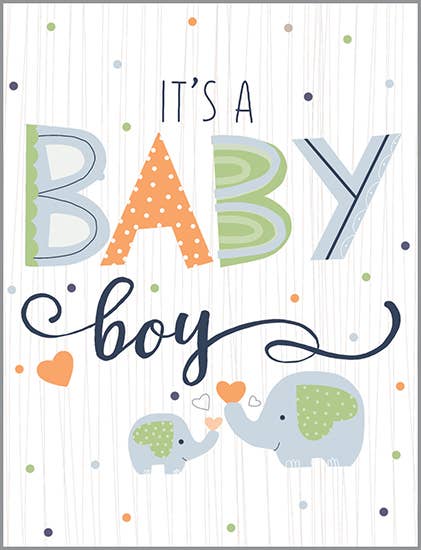 Baby Boy Greeting Card - Elephant
