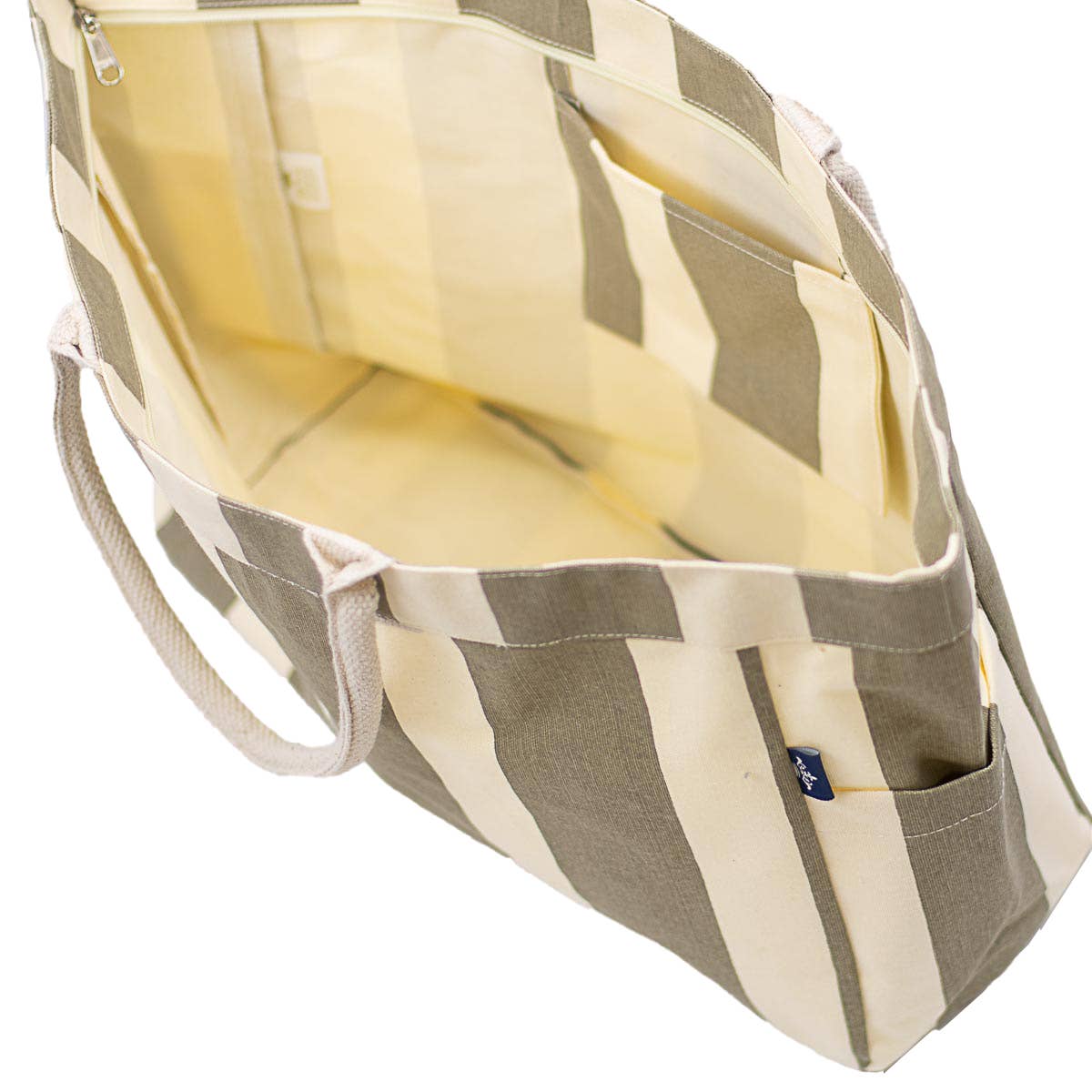Cabana Stripe Tote Bag - Taupe