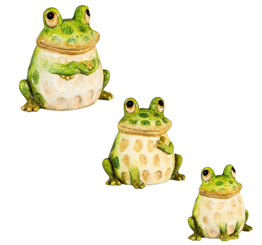 Ceramic Frog Statuary - 3 Sizes