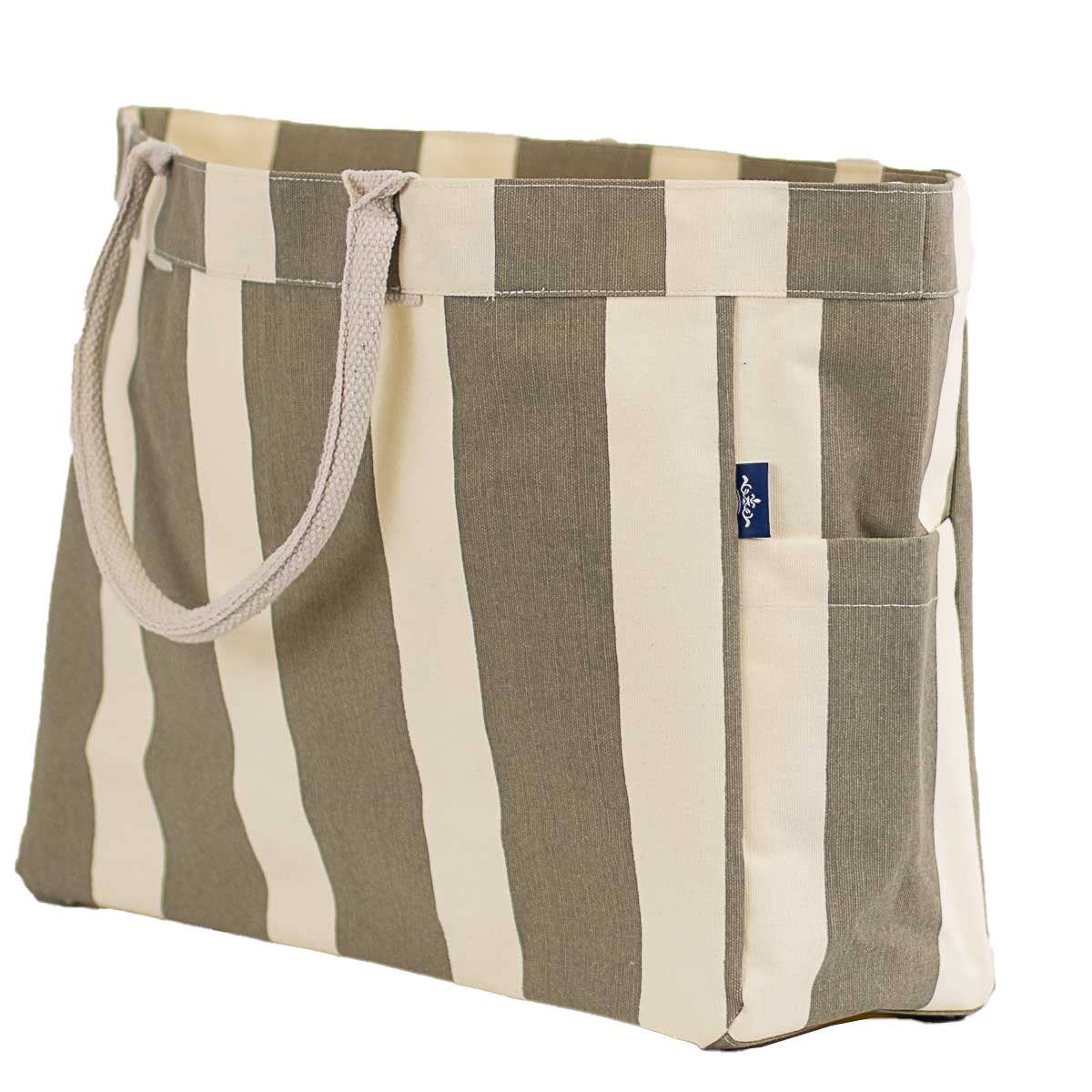 Cabana Stripe Tote Bag - Taupe