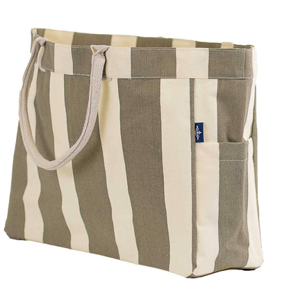 Cabana Stripe Tote Bag - Taupe