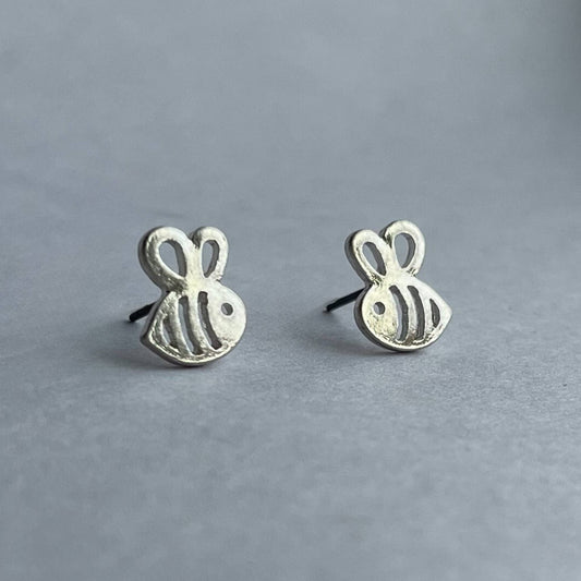 Bumblebee Stud Bud Stud Earrings - Gold or Silver