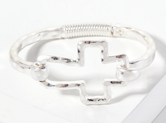 Hammered-Texture Metal Hinged Bracelet - Assorted Styles