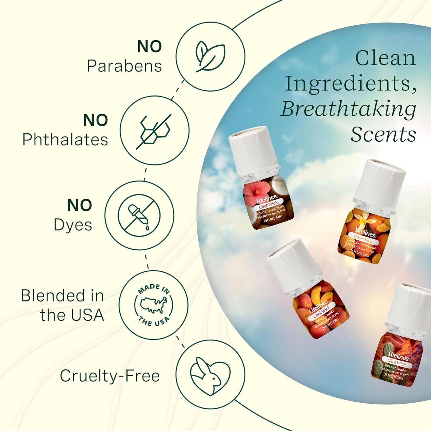 ClickWick Sun Kissed Essential Oils Refills 4 Pack
