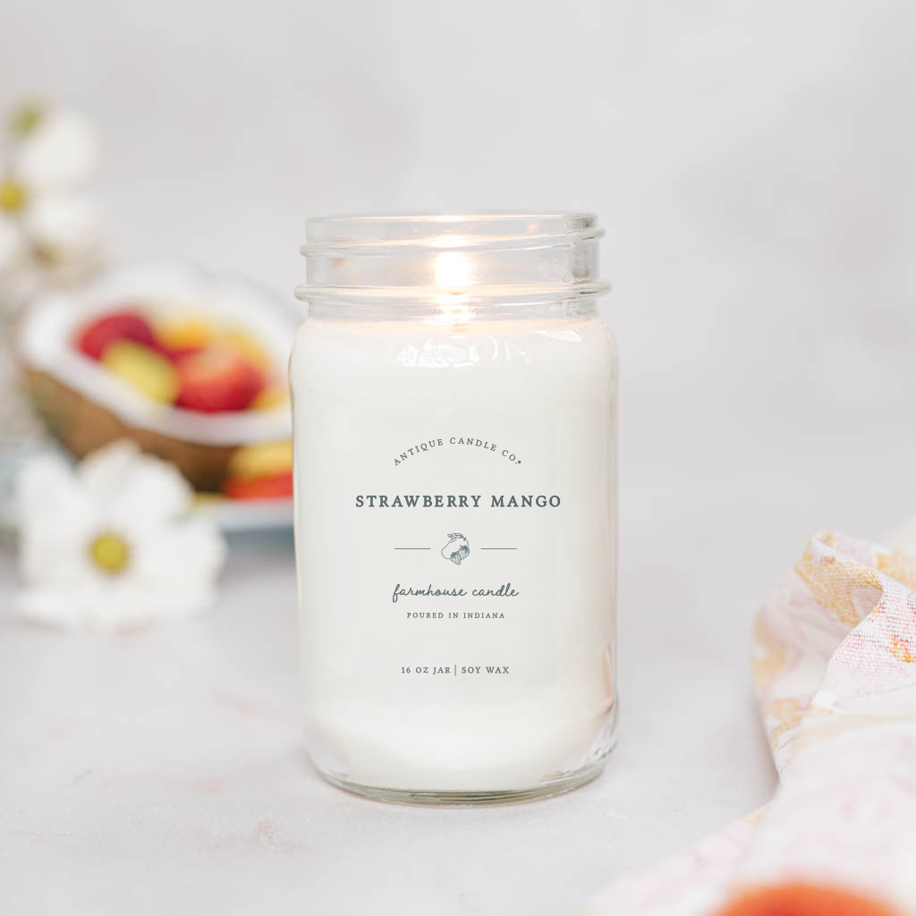 Strawberry Mango - Antique Candle Co Mason Jar Candle