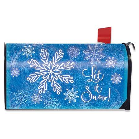 Glistening Snowflakes Winter Magnetic Mailbox Cover Standard Size