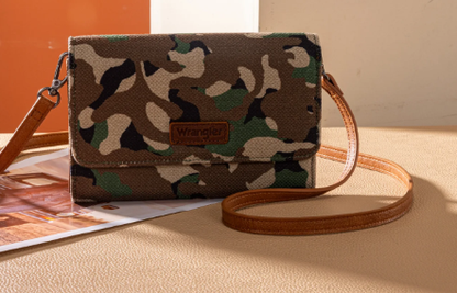 Wrangler Camo Print Canvas Clutch/Crossbody