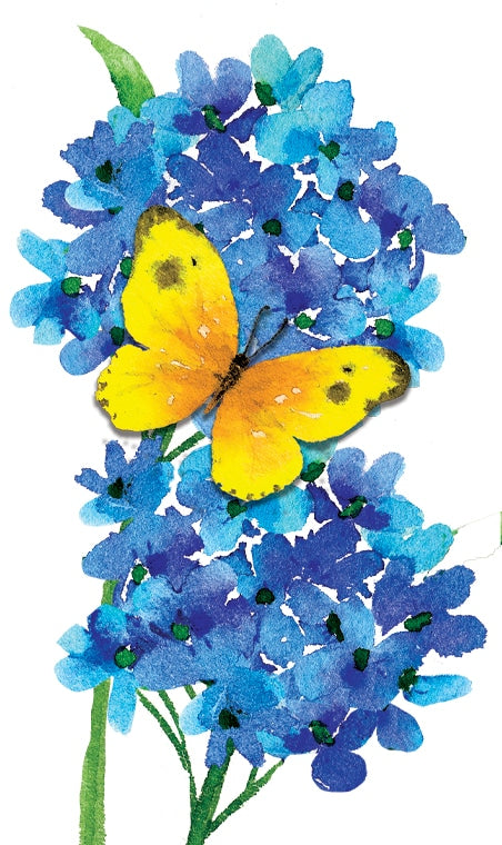 Butterfly & Hydrangeas Signature Sign Icon - Custom Decor
