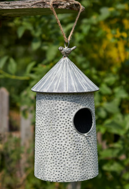 Hammered Metal Birdhouse