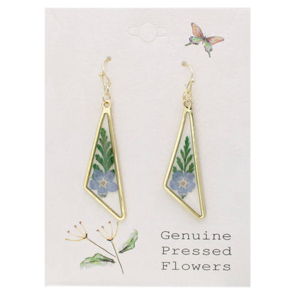 Blue Pressed Flower Earrings