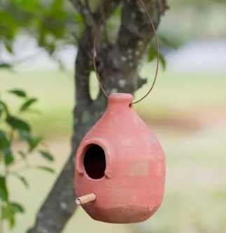 Terra Cotta Hanging Birdhouse
