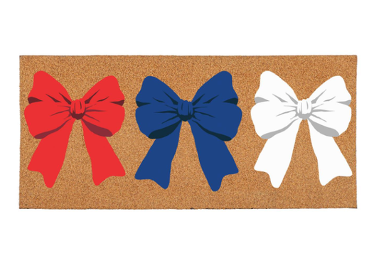 American Classic Red White & Bows Flocked Coir Sassafras Switch Mat