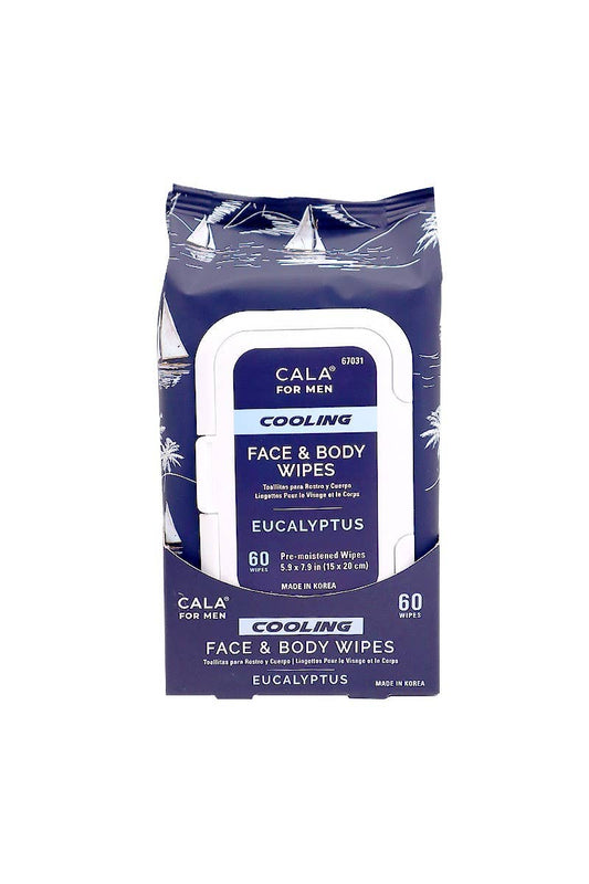 CALA Men's Cooling Eucalyptus Face & Body Wipes