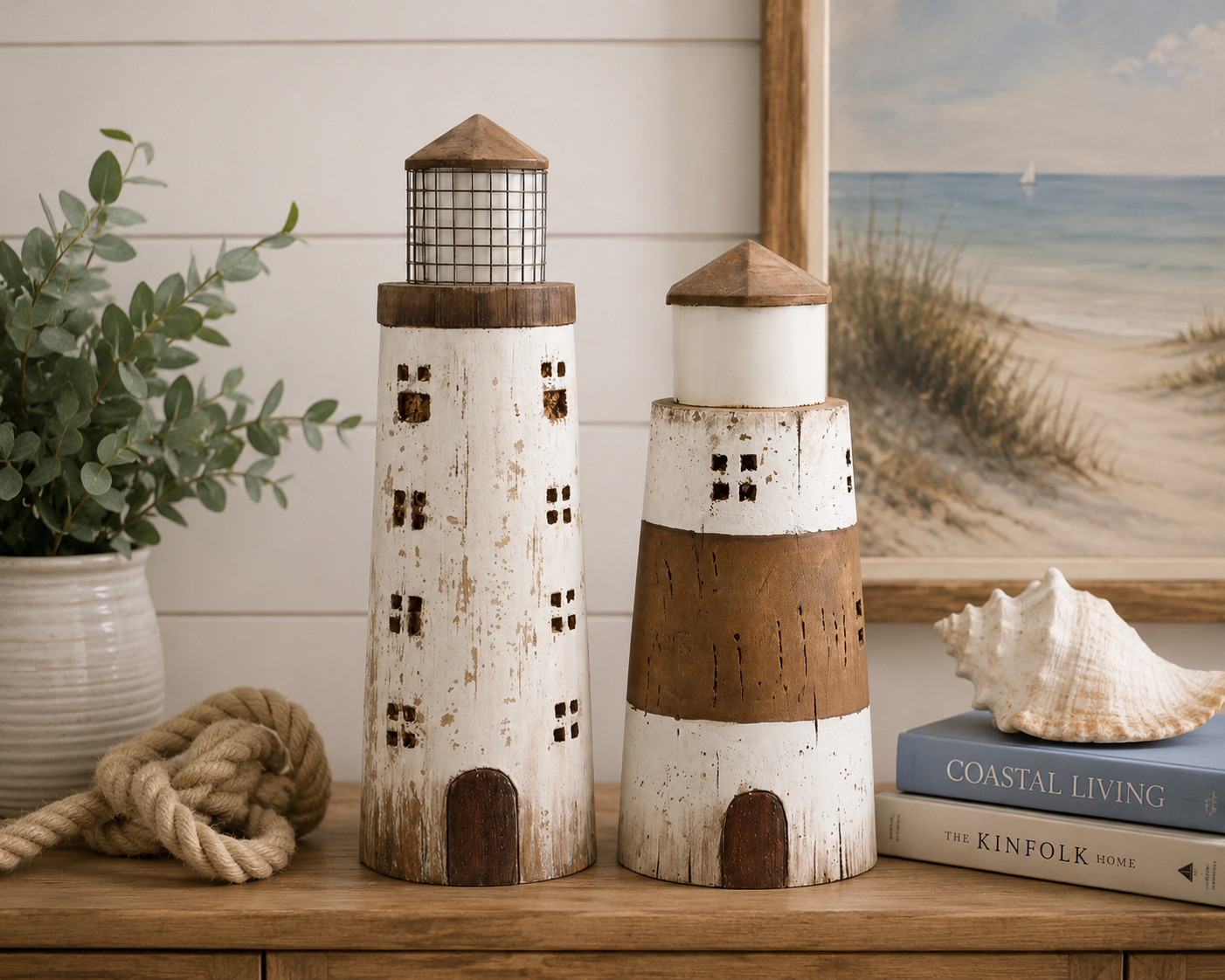 Rustic Wooden Lighthouse - Small or Large