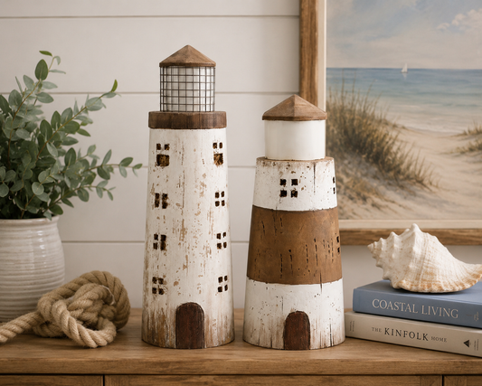 Rustic Wooden Lighthouse - Small or Large